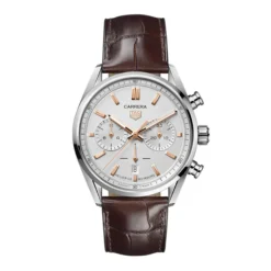 TAG Heuer Carrera Heuer 02 Automatic Mens Grey Leather Chronograph Watch
