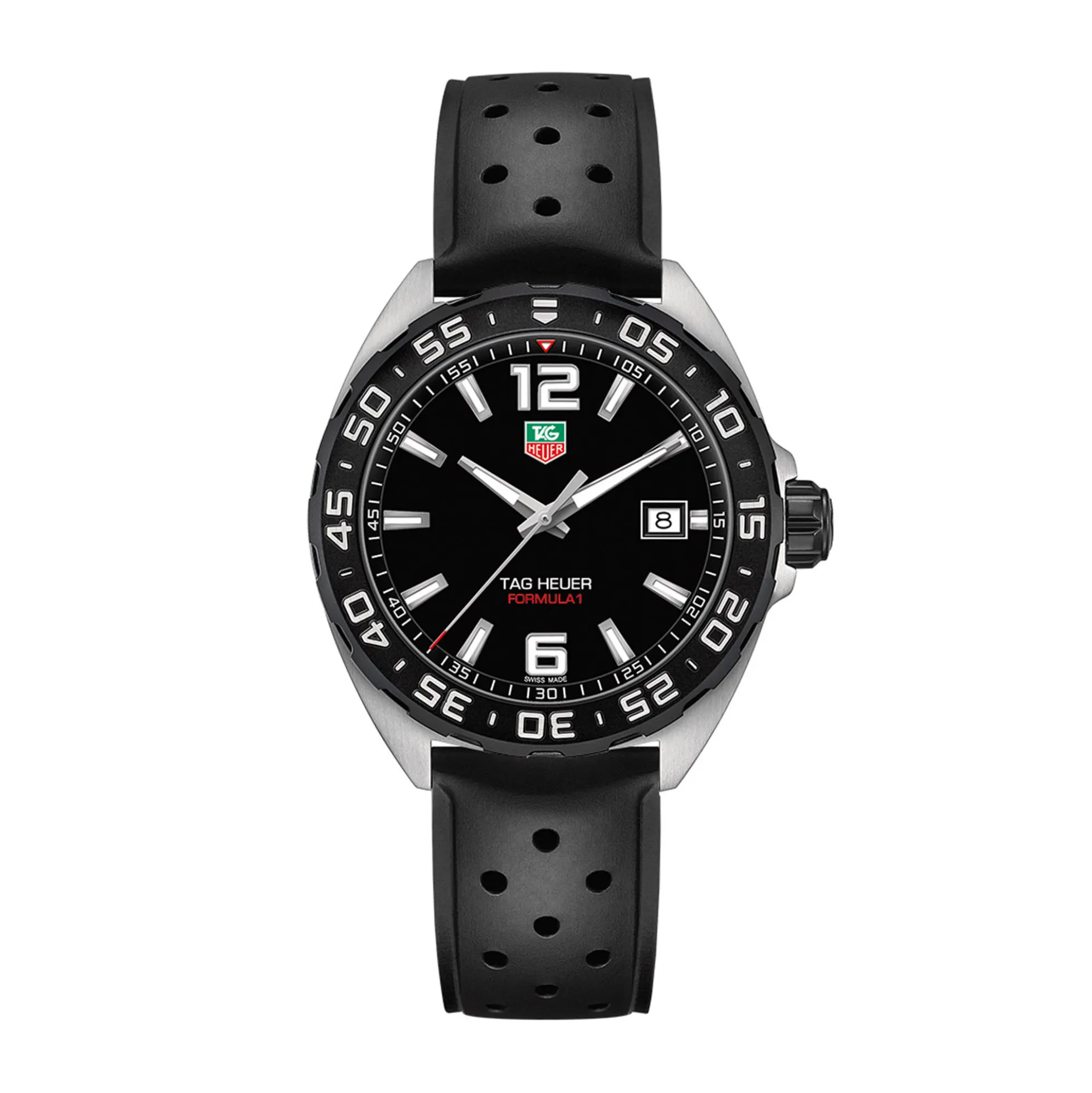 TAG Heuer Formula 1 Quartz Mens Black Rubber Watch, 41mm