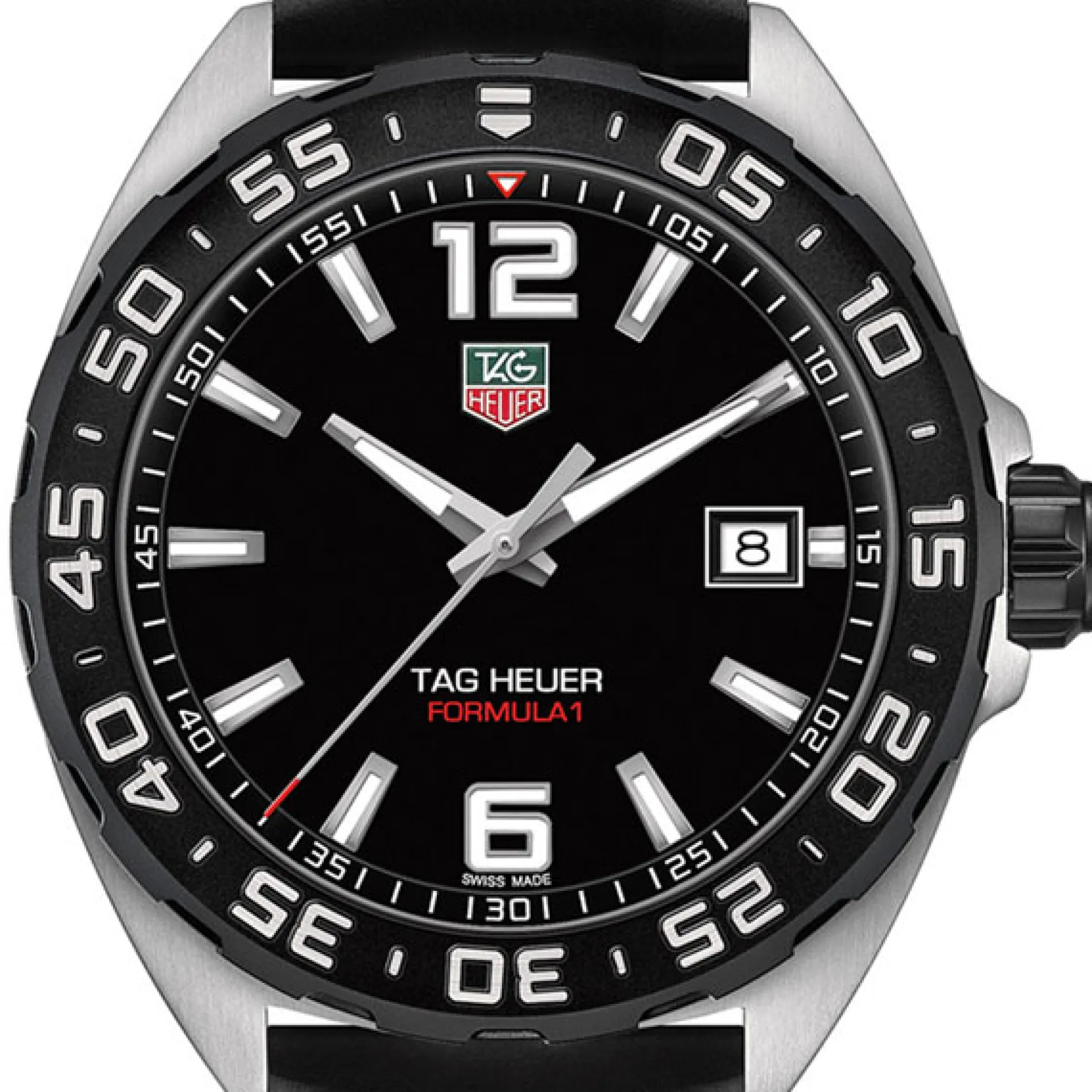 TAG Heuer Formula 1 Quartz Mens Black Rubber Watch, 41mm