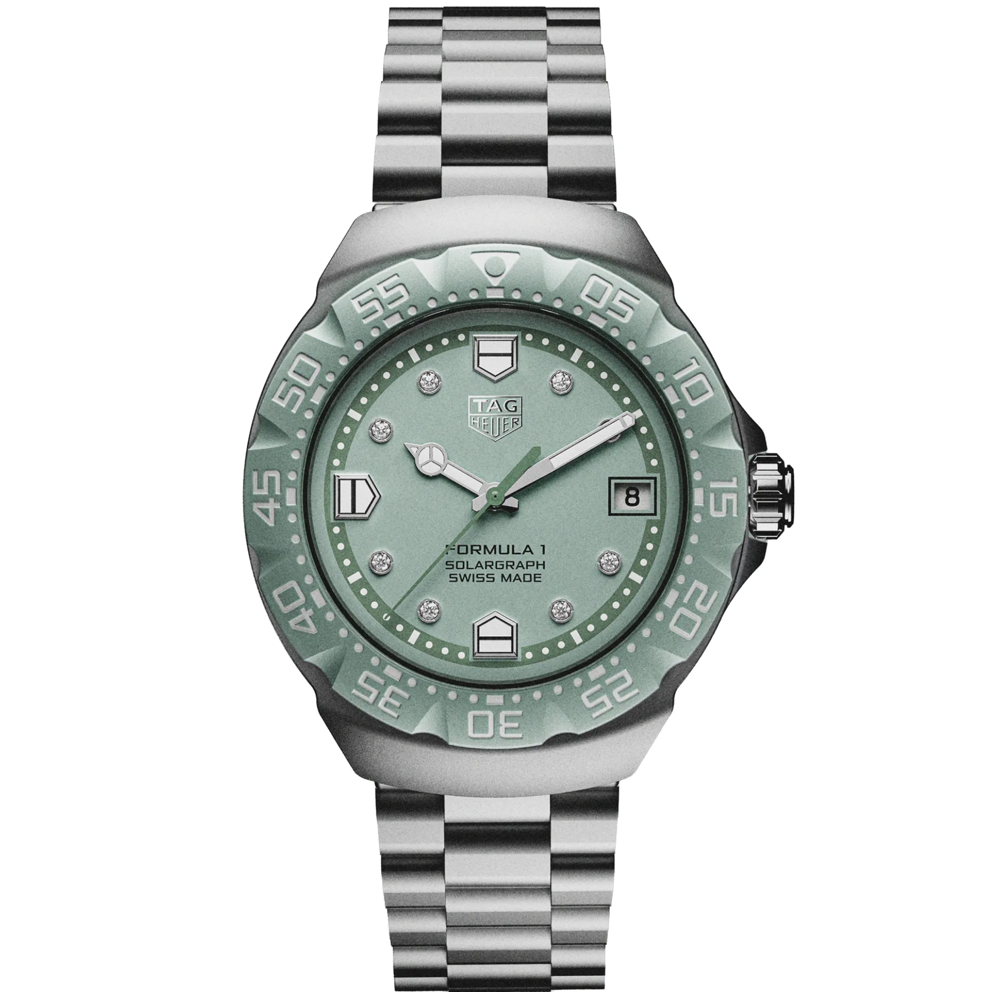 TAG Heuer Formula 1 Solargraph Green Dial Watch, 38mm