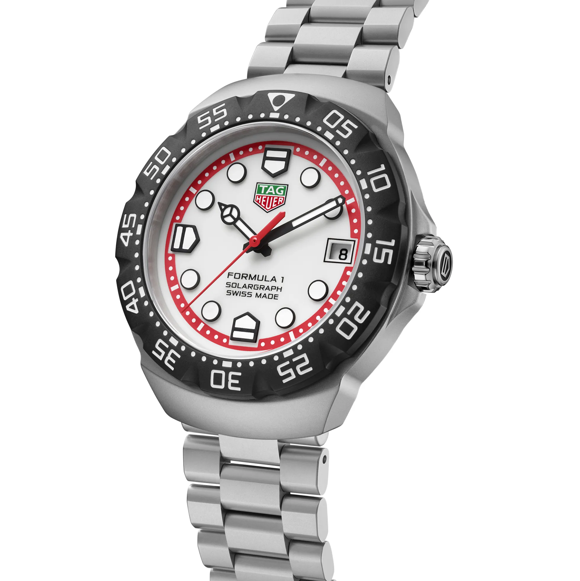 TAG Heuer Formula 1 Solargraph White Dial Watch, 38mm
