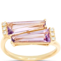 Tapered Amethyst Ring, 14K Yellow Gold