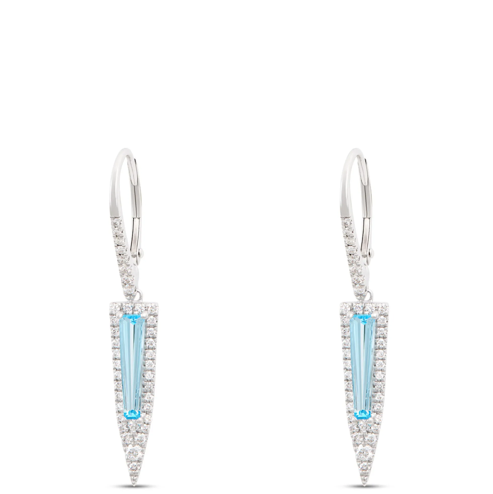 Tapered Blue Topaz Drop Earrings