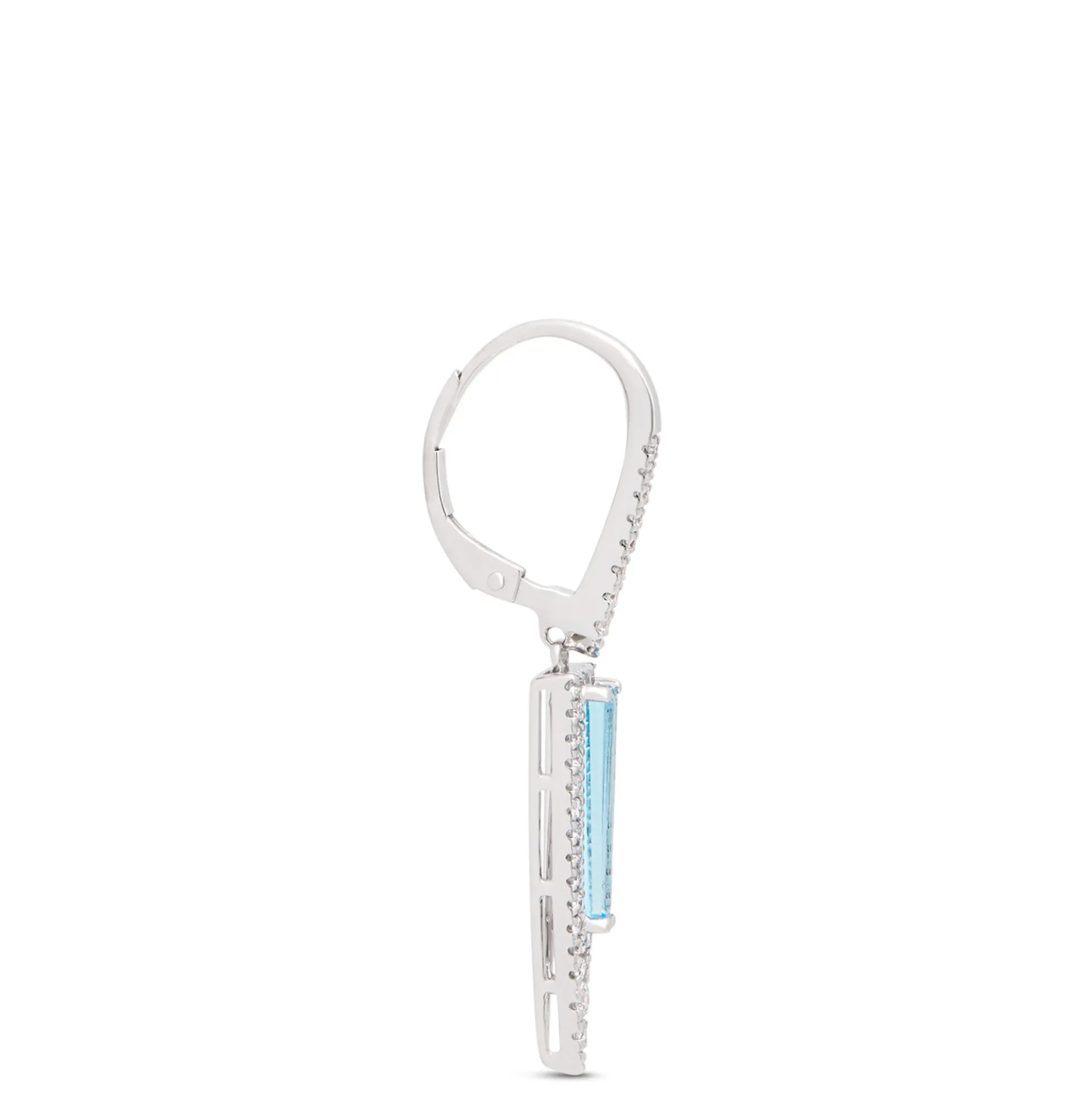 Tapered Blue Topaz Drop Earrings