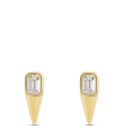 Teardrop Diamond Studs, ⅓ Total Carat Weight, 14K Yellow Gold