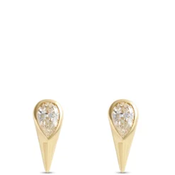Teardrop Diamond Studs, ⅓ Total Carat Weight, 14K Yellow Gold
