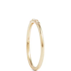 Three Baguette Diamond Ring, 14K Yellow Gold