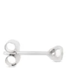 Tiny Bezel Diamond Studs, 14K White Gold