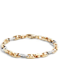 Toscano Anchor Link Two-Tone Bracelet, 14k White and Yellow Gold