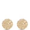 Toscano Basket Weave Button Studs, 14K Yellow Gold