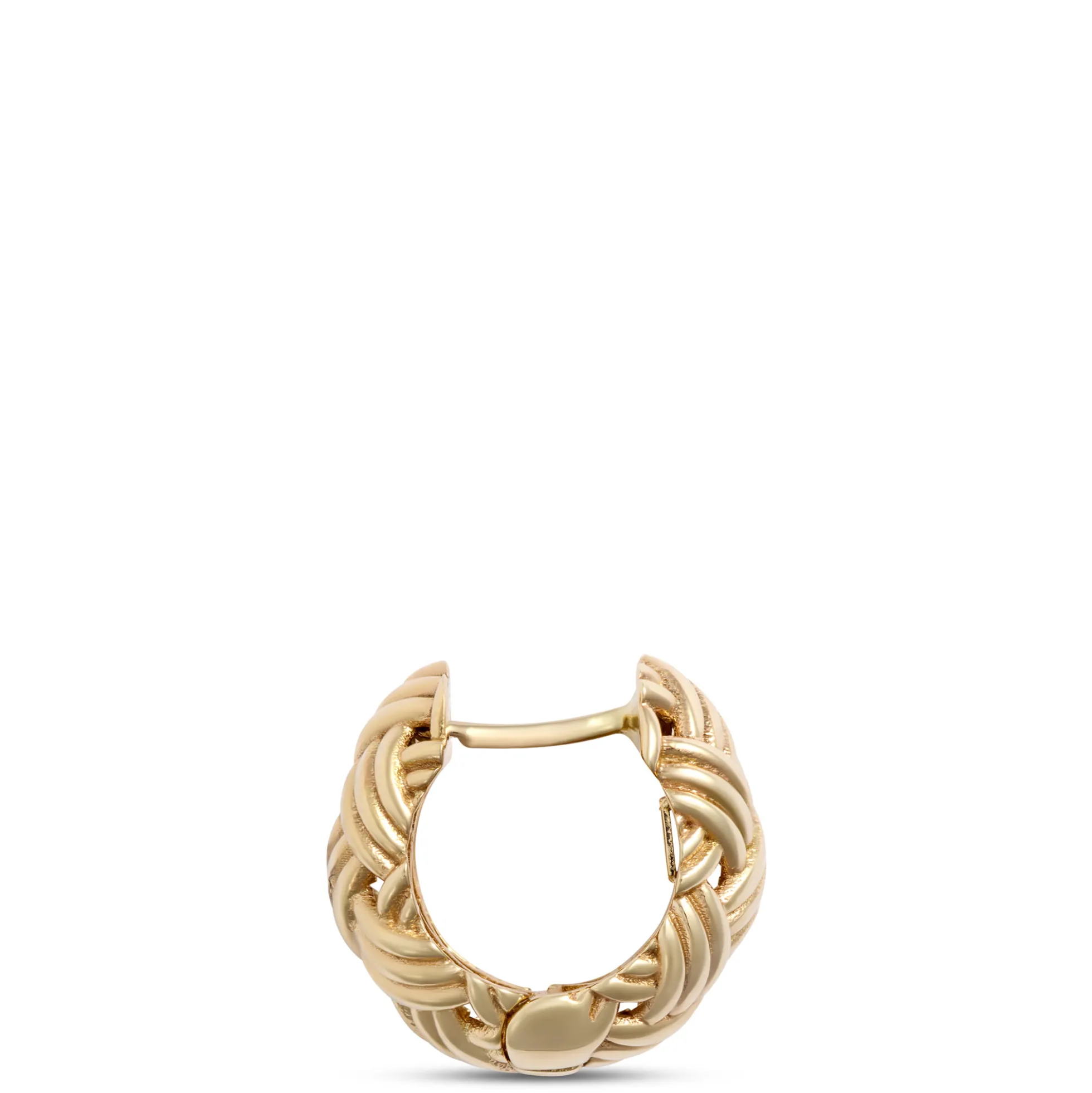 Toscano Basket Weave Hoops, 14K Yellow Gold