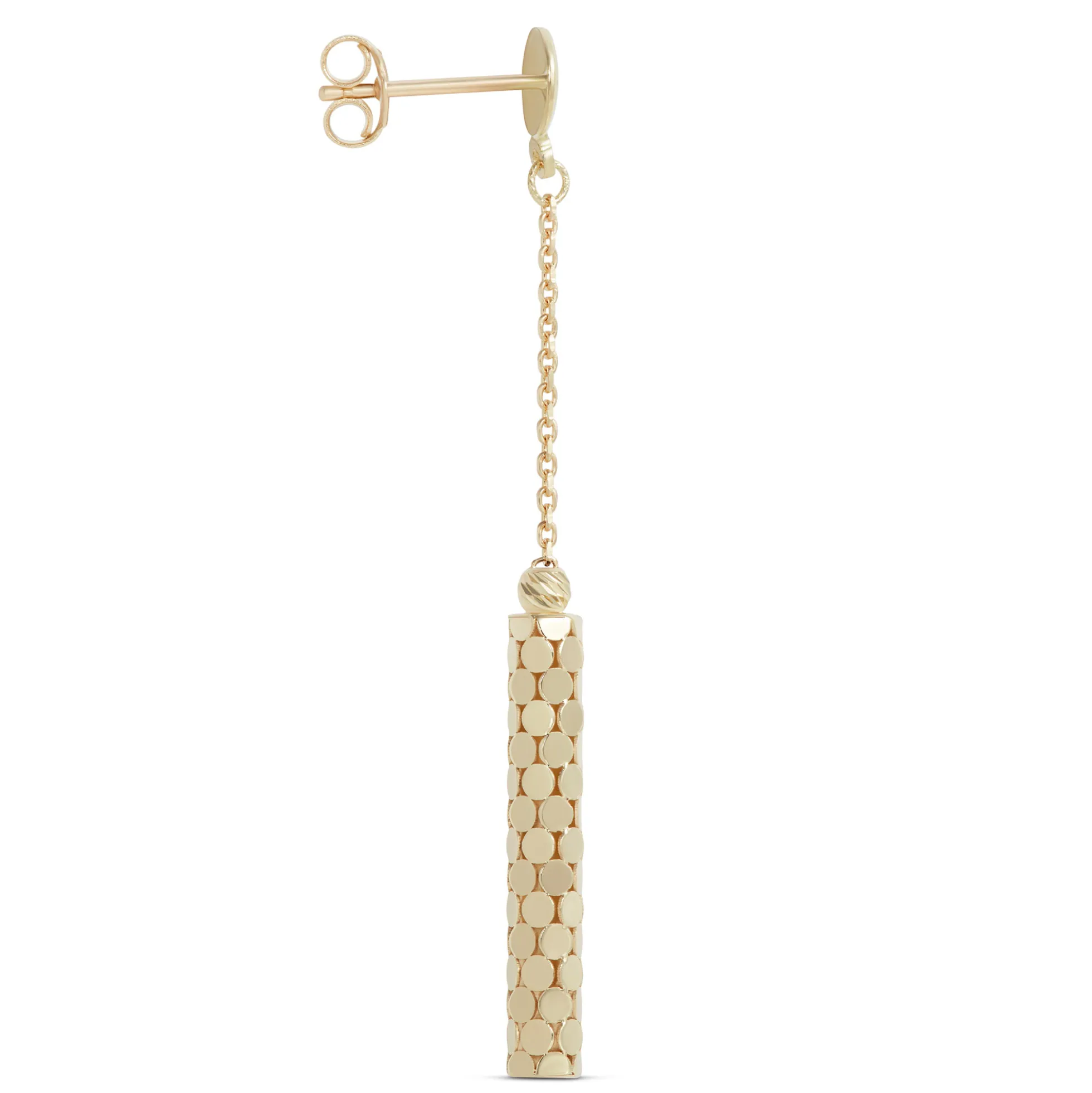 Toscano Beaded Cylinder Dangle Earrings, 14K Yellow Gold