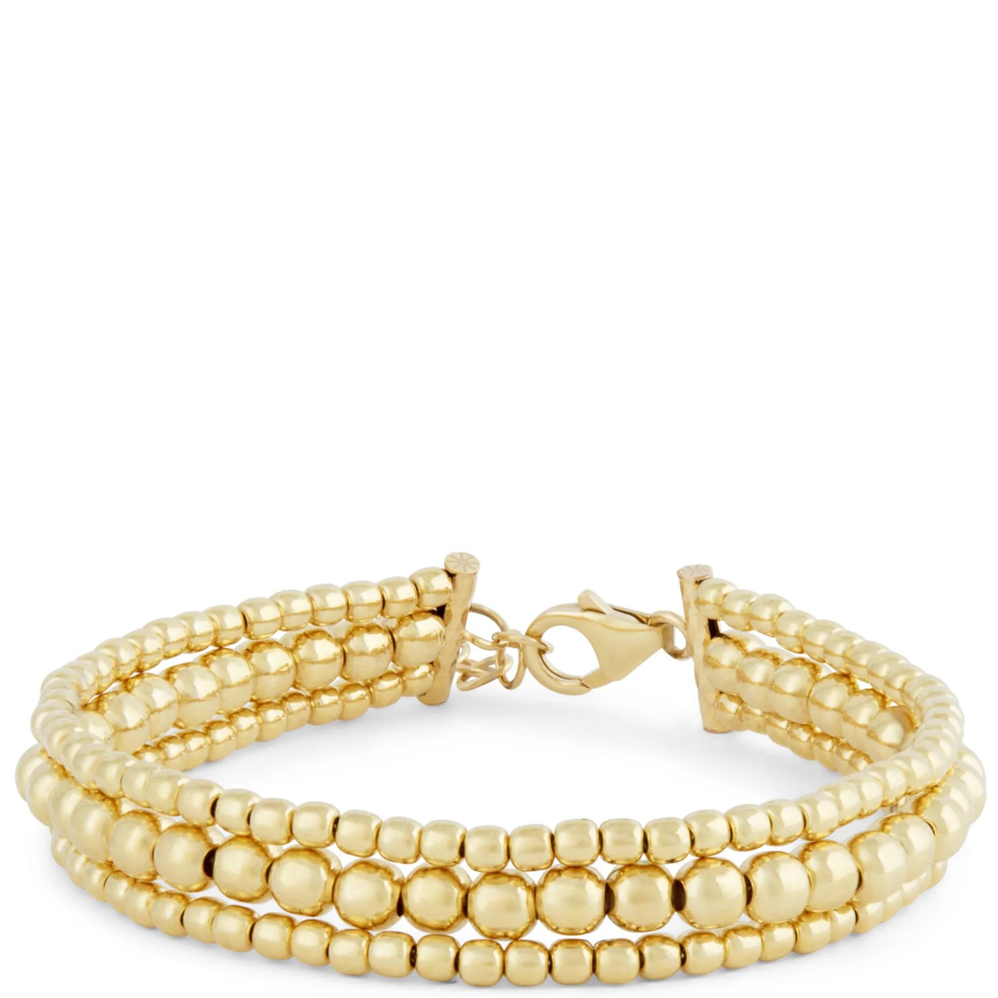 Toscano Beaded Rows Bracelet, 14K Yellow Gold
