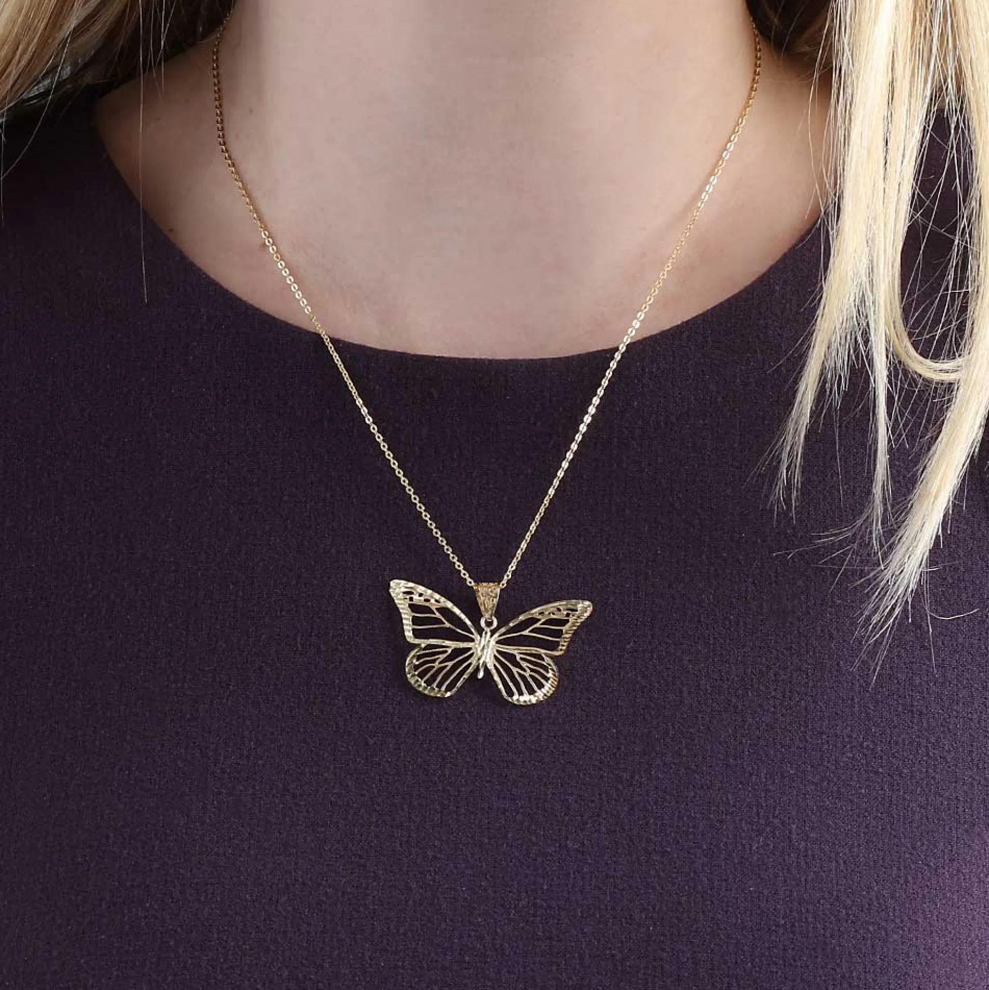 Toscano Butterfly Necklace 14K