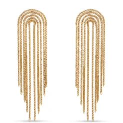 Toscano Chain Dangle Arch Earrings, 14K Yellow Gold