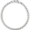 Toscano Classic Round Box Link Bracelet, Stainless Steel
