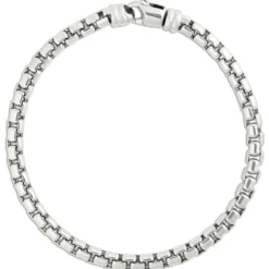 Toscano Classic Round Box Link Bracelet, Stainless Steel