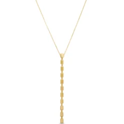 Toscano Cubic Linear Drop Necklace 14K Yellow Gold