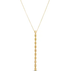 Toscano Cubic Linear Drop Necklace 14K Yellow Gold