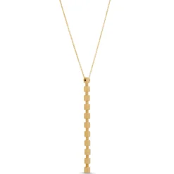 Toscano Cubic Linear Drop Necklace 14K Yellow Gold
