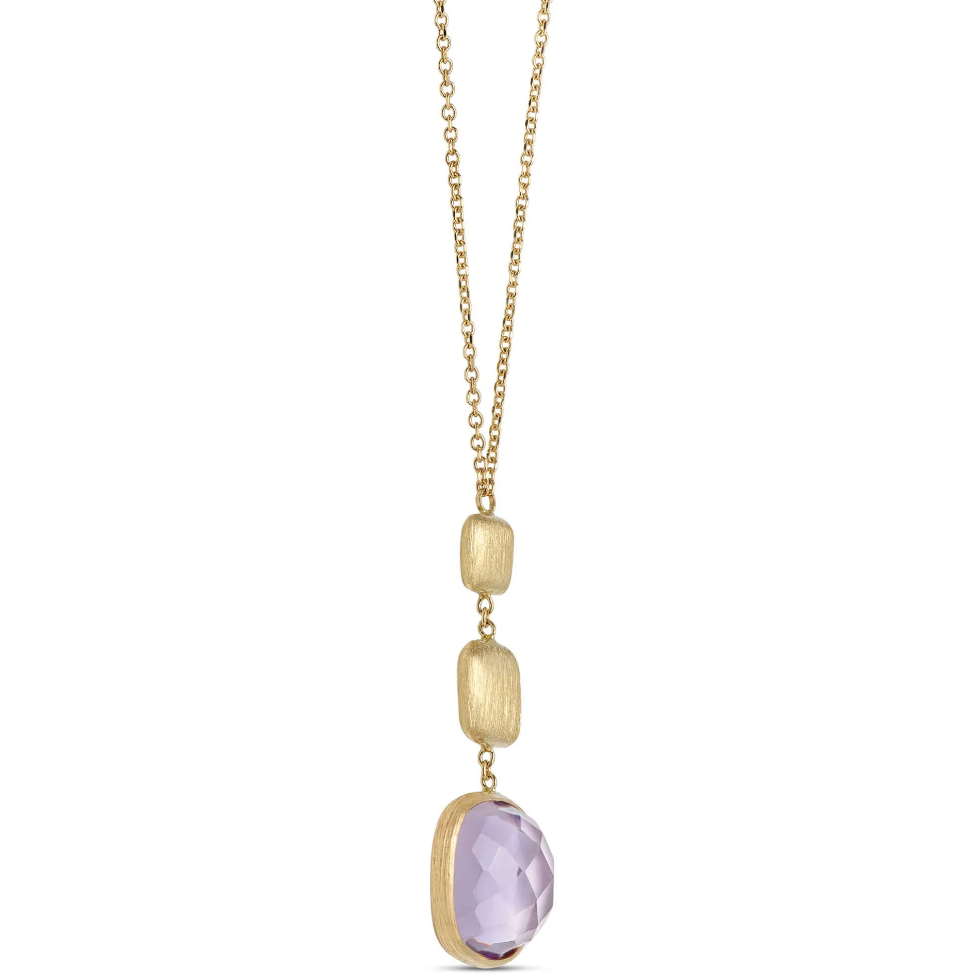Toscano Cushion Cut Amethyst Pendant, 14K Yellow Gold