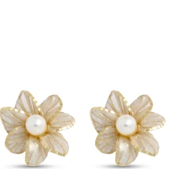 Toscano Daisy-Shaped Enamel Studs, 14K Yellow Gold