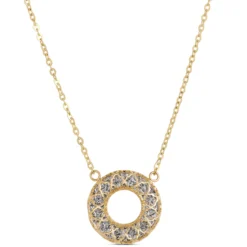 Toscano Diamond Cut Circle Pendant, 14K White and Yellow Gold