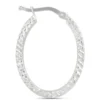Toscano Diamond Cut Toscano Hoop Earrings, 14K White Gold