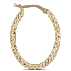 Toscano Diamond Cut Toscano Hoop Earrings, 14K Yellow Gold