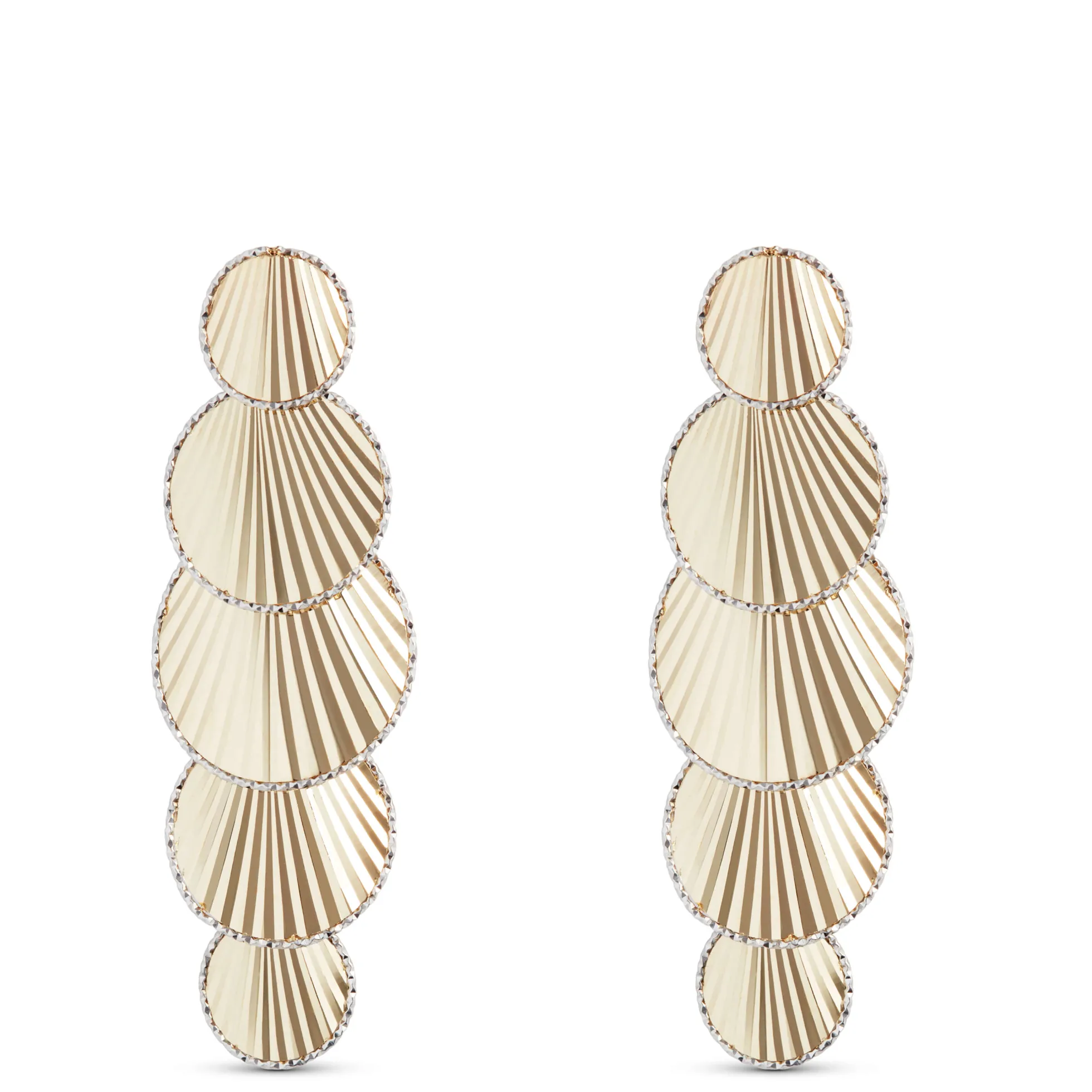 Toscano 5 Disc Dangle Earrings, 14K Gold