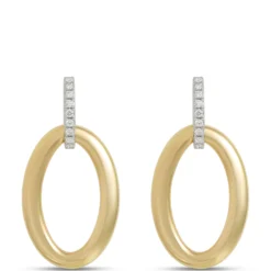 Toscano Door Knocker Earrings with Diamonds, 18K Yellow Gold