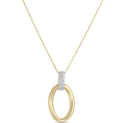 Toscano Door Knocker Pendant with Diamonds, 18K Yellow Gold