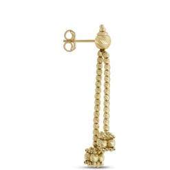 Toscano Double Beaded Drop Earrings, 14K Yellow Gold