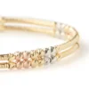 Toscano Double Row Flexy Station Bracelet, 14K Tri-Color Gold