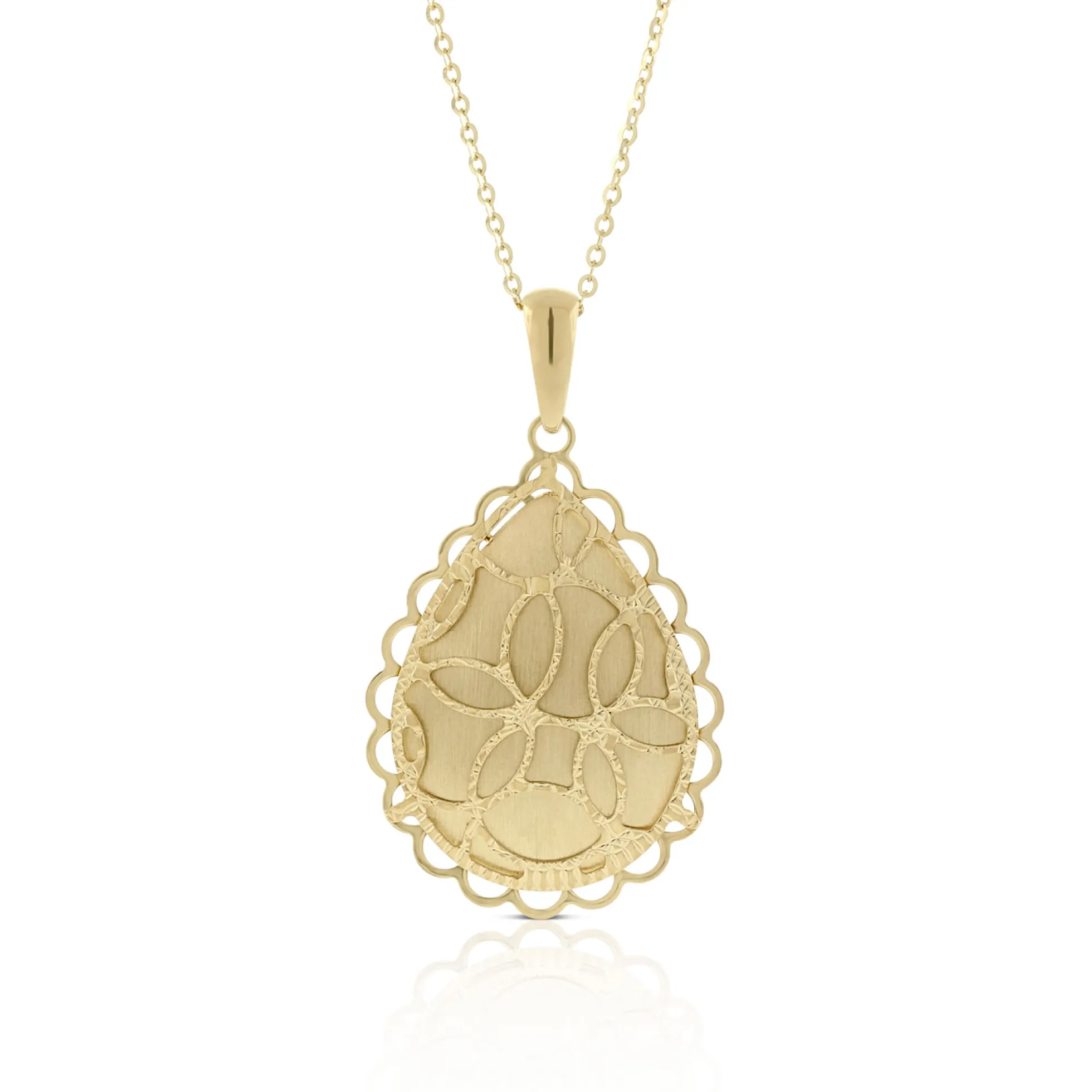 Toscano Drop Shape Pendant 14K