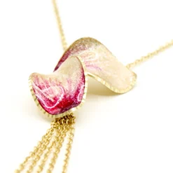 Toscano Enamel and Gold Petal Necklace, 14K Yellow Gold