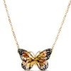 Toscano Enamel Monarch Butterfly Necklace, 14k Yellow Gold