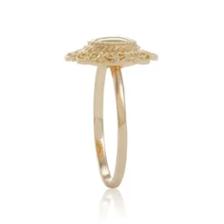 Toscano Filigree Framed Oval Dome Ring 14K