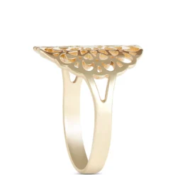 Toscano Flat Filligree Ring, Size 7, 14K Yellow Gold