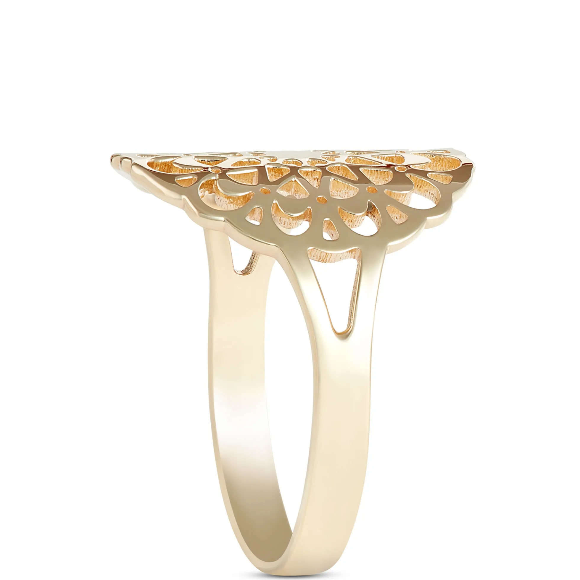 Toscano Flat Filligree Ring, Size 7, 14K Yellow Gold