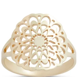 Toscano Flat Filligree Ring, Size 7, 14K Yellow Gold