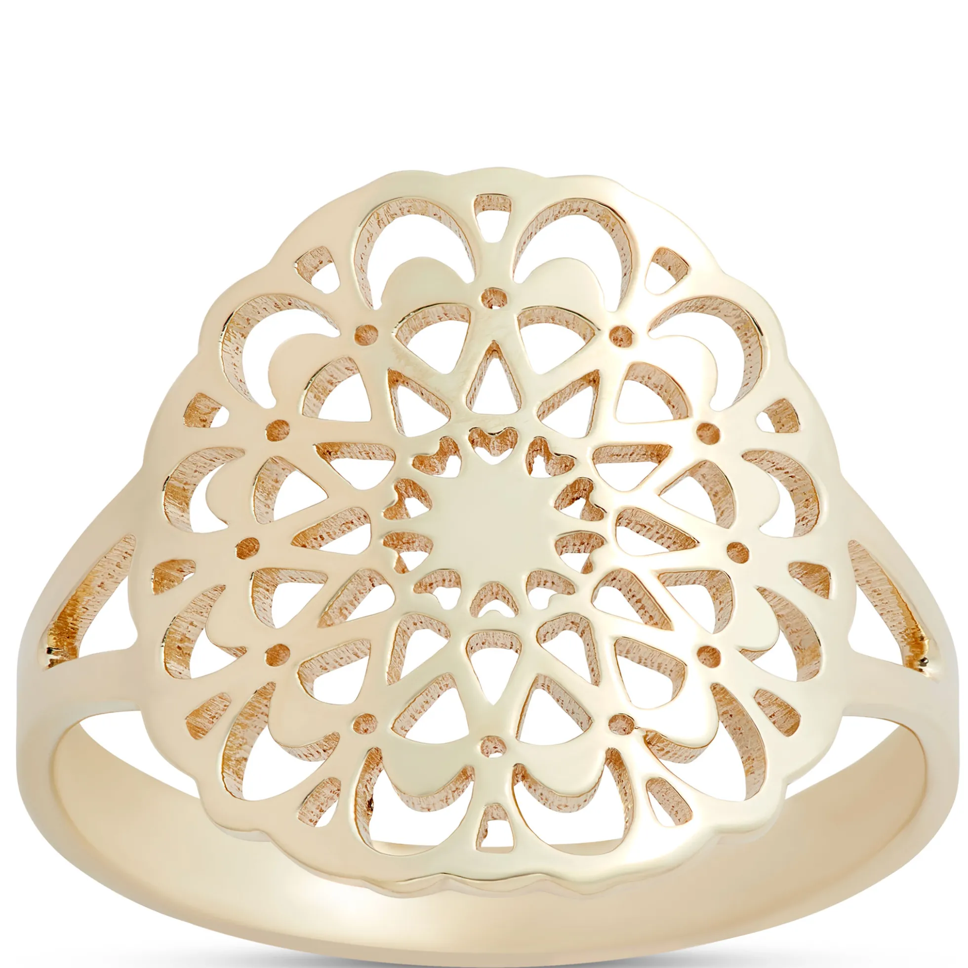 Toscano Flat Filligree Ring, Size 7, 14K Yellow Gold
