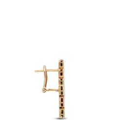 Toscano Flexy Checkerboard Malachite Earrings, 14K Yellow Gold