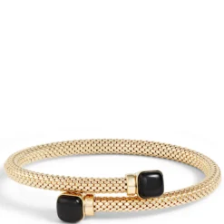 Toscano Flexy Onyx Tipped Bangle Bracelet, 14K Yellow Gold