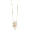 Toscano Flower Pendant with White Enamel Pearl, 14K Yellow Gold