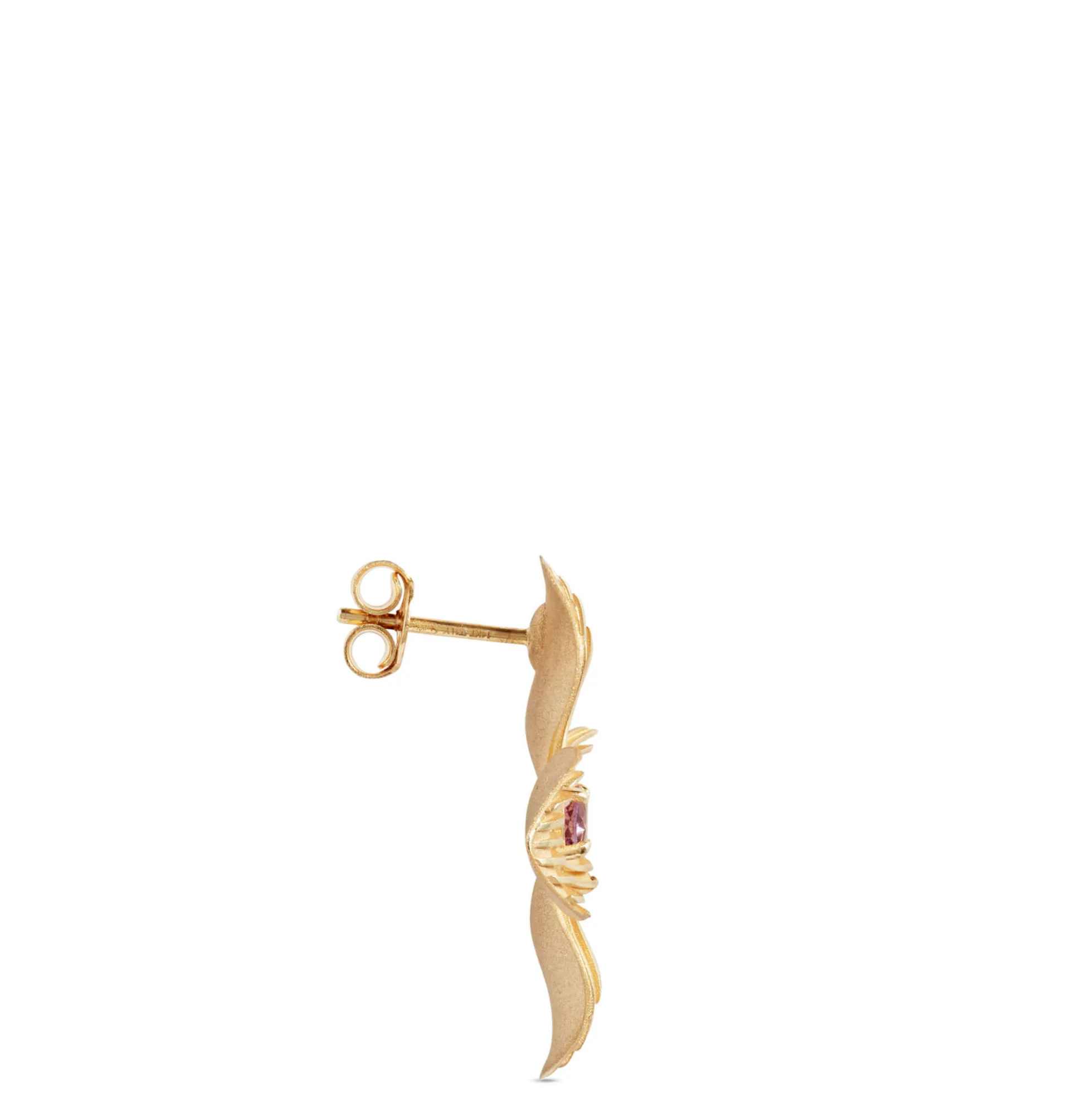 Toscano Flower-Shaped Amethyst Earrings, 14K Yellow Gold