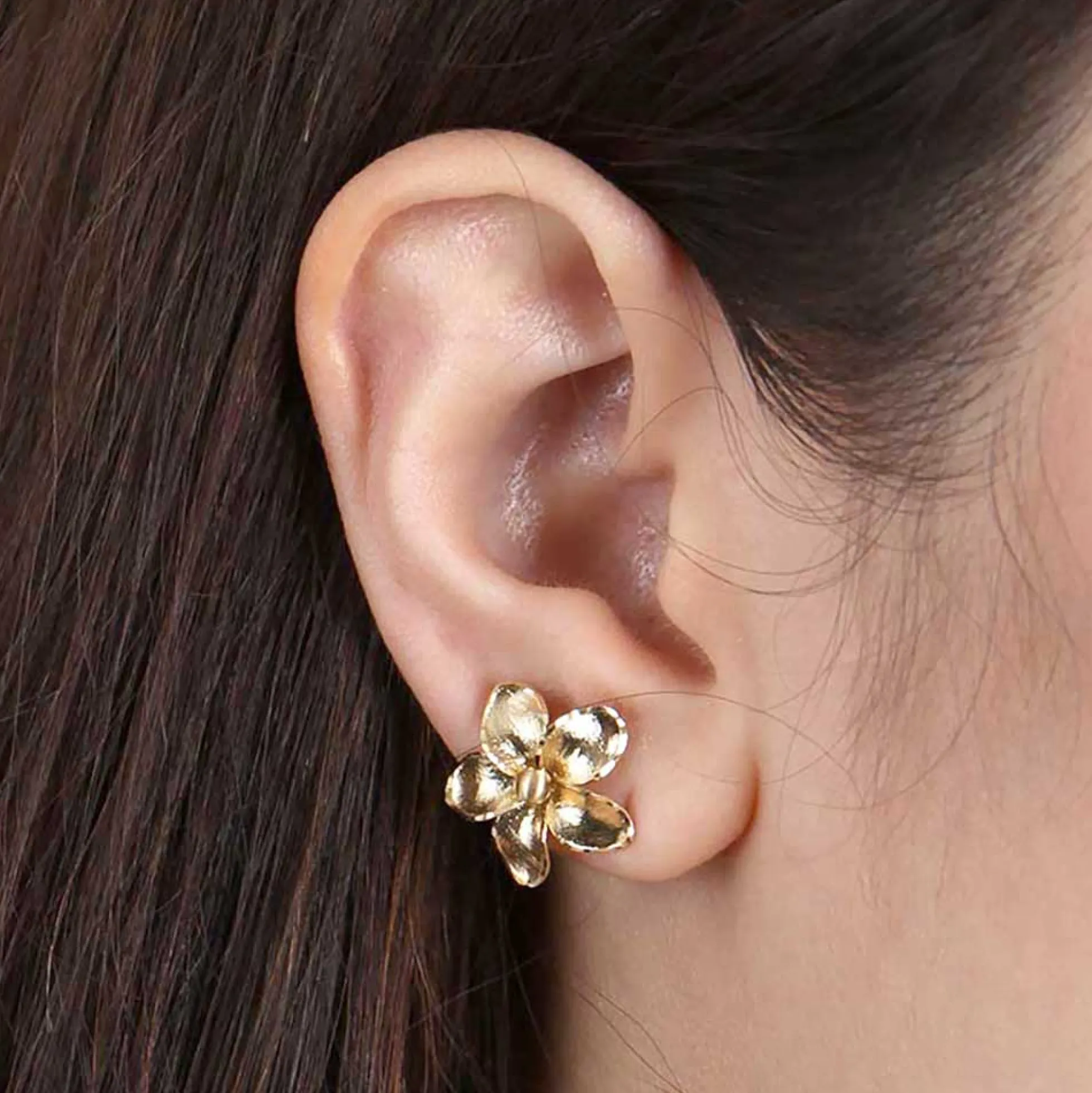 Toscano Flower Stud Earrings 14K