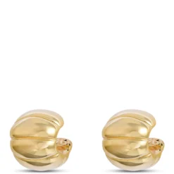 Toscano Fluted Cuff Hoops, 14K Yellow Gold