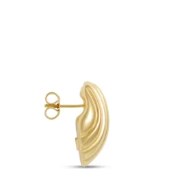 Toscano Fluted Earrings, 14K Yellow Gold