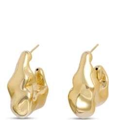 Toscano Freeform Hoop Earrings, 14K Yellow Gold